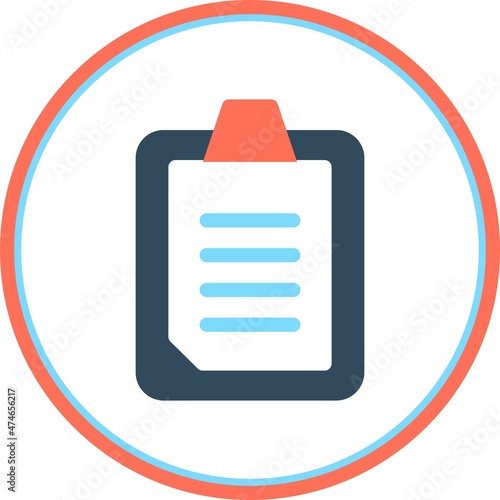 Clipboard Flat Circle Vector Icon Design