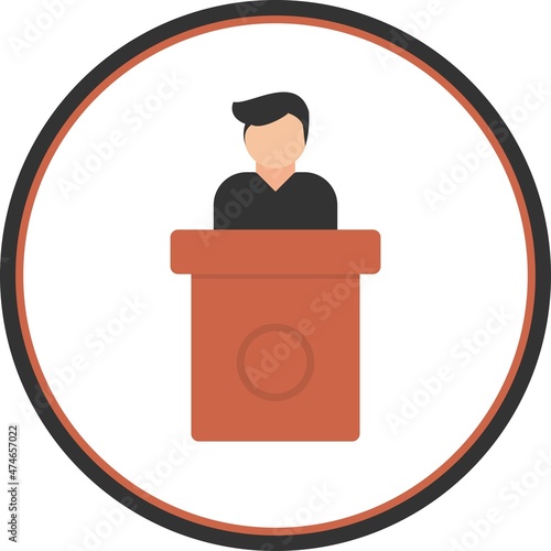 Political Flat Circle Vector Icon Design