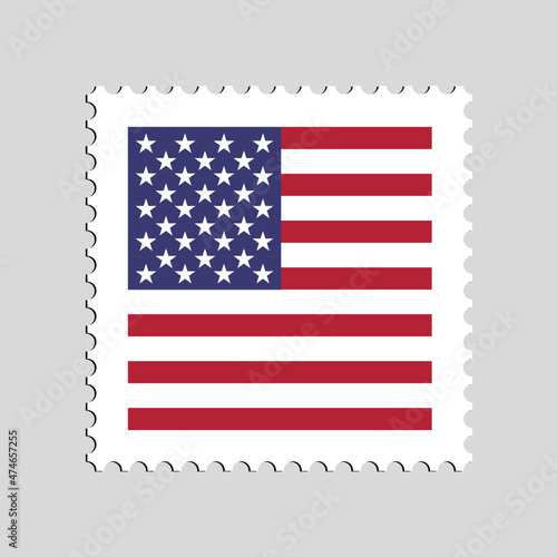 American flag on a squared stamp vector illustration isolated. Travel to U.S.A. vintage concept communication graphic design