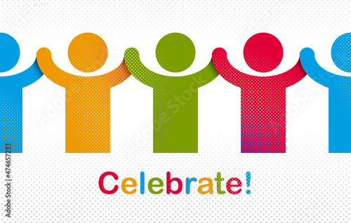 Celebrating people vector c...
