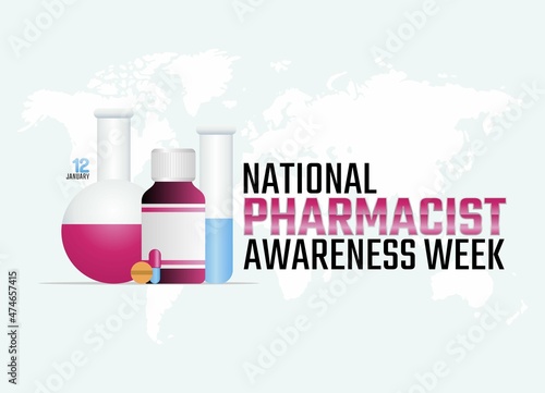 vector graphic of national pharmacist awareness week good for national pharmacist awareness week celebration. flat design. flyer design.flat illustration.