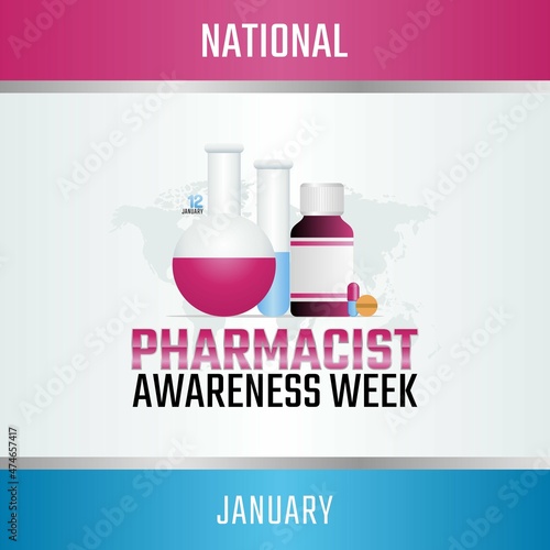 vector graphic of national pharmacist awareness week good for national pharmacist awareness week celebration. flat design. flyer design.flat illustration.