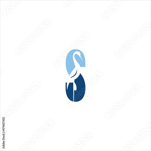 letter s logo vector template swan