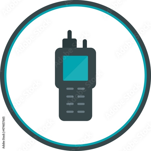 Walkie talkie Flat Circle Vector Icon Design