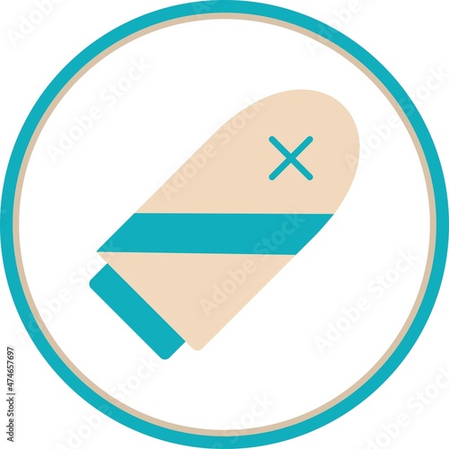 Surfboard Flat Circle Vector Icon Design