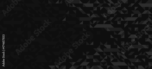 Abstract mosaic vector background black and gray monochrome illustration, geometric tiles backdrop abstraction, blank template for ads and presentations.