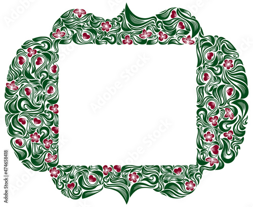 Floral frame made of leaves...