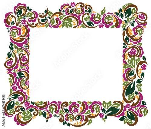 Floral frame made of leaves...