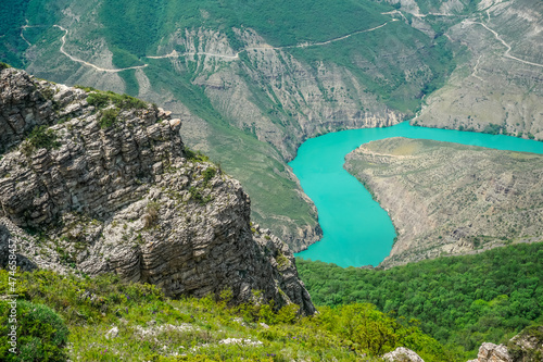 Picturesque landscape of Sulak canyon in Dagestan