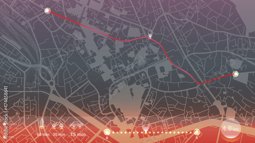 design art gps infographic map city of Uznei