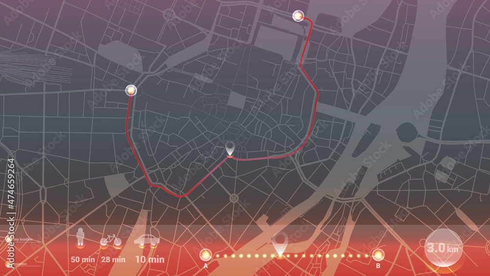 Naklejka premium design art gps infographic map city of