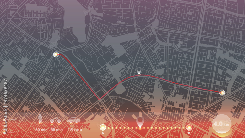 Obraz premium this is the map of Bgota city of GPS Navigation