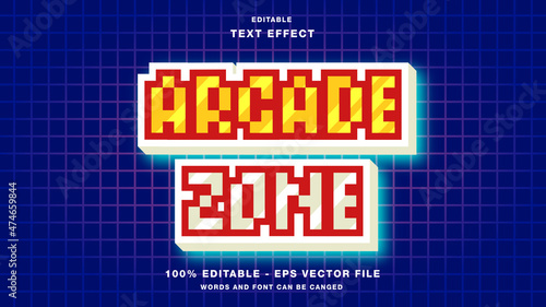 Arcade Zone Pixel Text Effect Editable