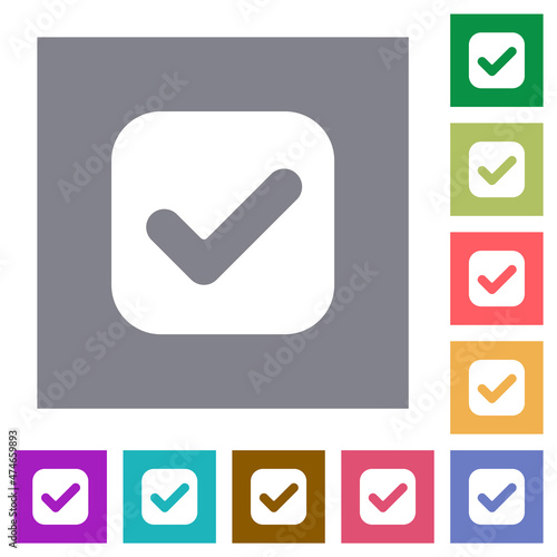 Checkbox solid square flat icons