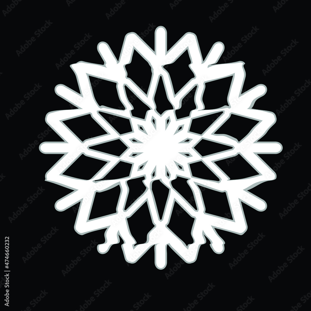 Glitched snowflake . Distorted flake .vector illustration Glitched snowflake . Distorted flake .vector illustration