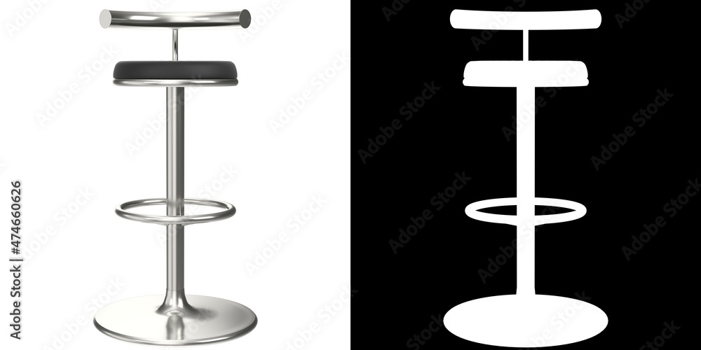3D rendering illustration of a bar stool