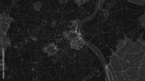 black and white map city of  Bordeaux