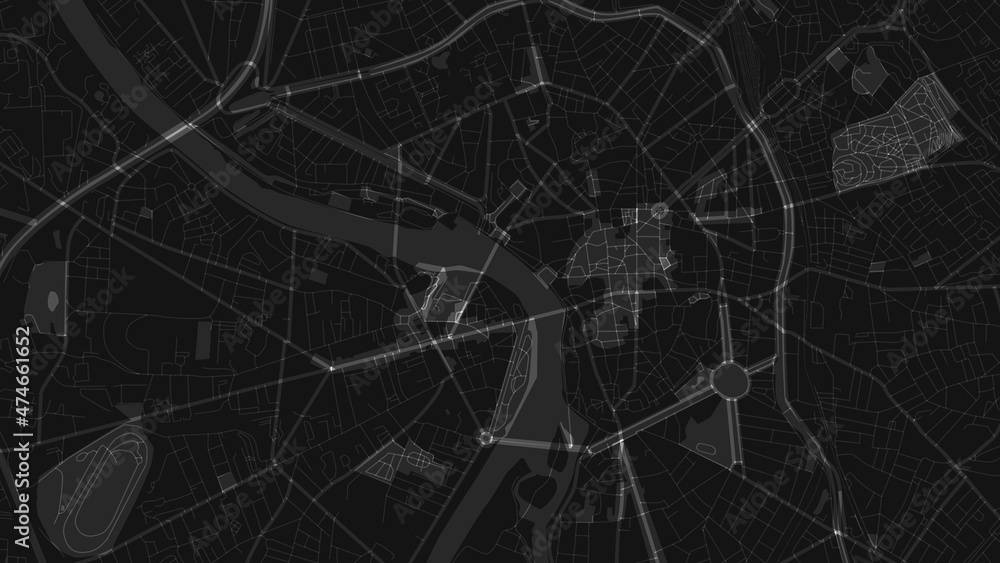 black and white map city of  toulouse