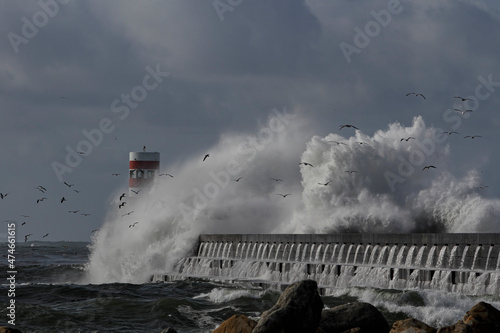 Stormy sea wave splash