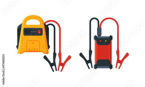 Canvas Print Small Industrial Electrical Power Generator Vector Set