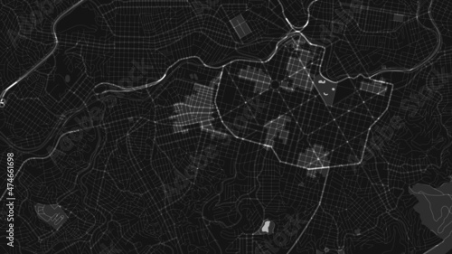 black and white map city of  brazilia photo