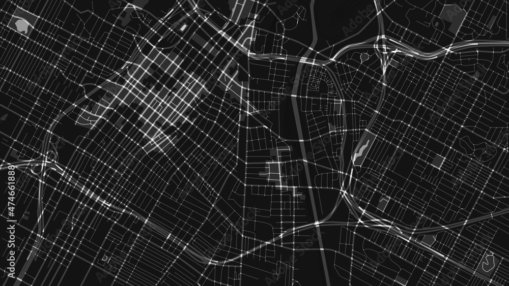 black and white map city of Los Angeles