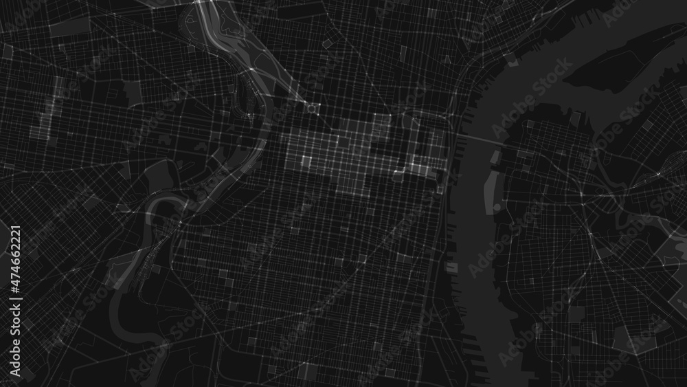 black and white map city of philadelphia