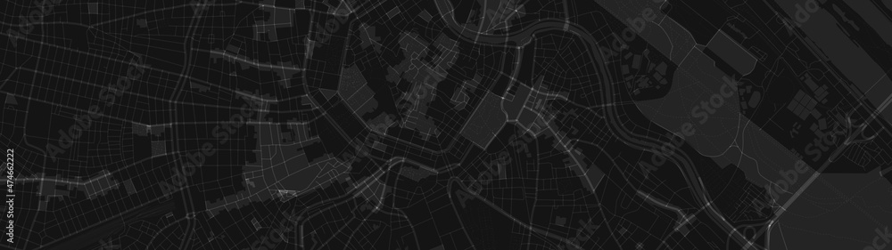 black and white map city of panorama