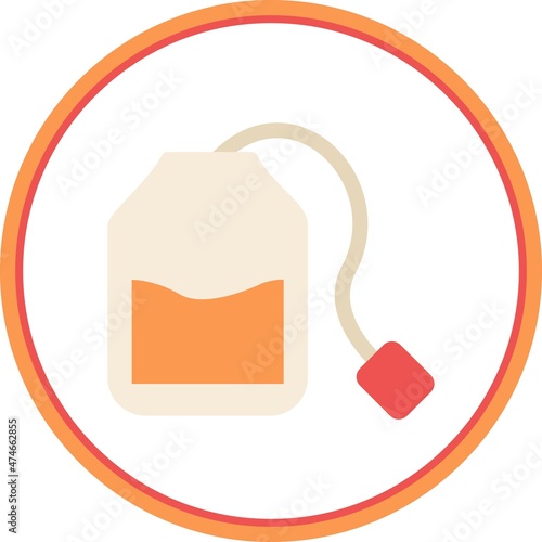 Tea Bag Flat Circle Vector Icon Design