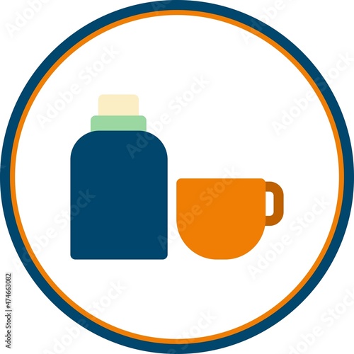 Thermos Flat Circle Vector Icon Design