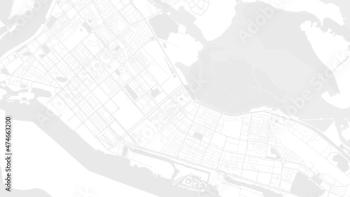 Digital web white map of Abu Dabi