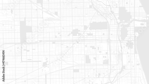 Digital web white map of chicago