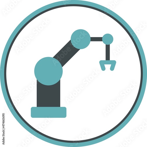 Robotic Flat Circle Vector Icon Design