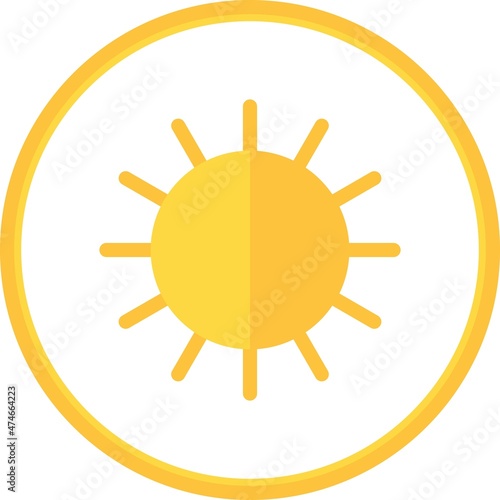 Brightness Flat Circle Vector Icon Design
