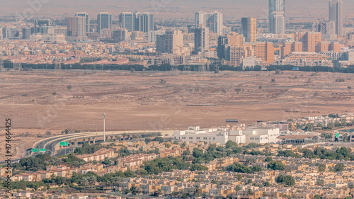 Aerial view of Jumeirah Village Circle district timelapse © neiezhmakov