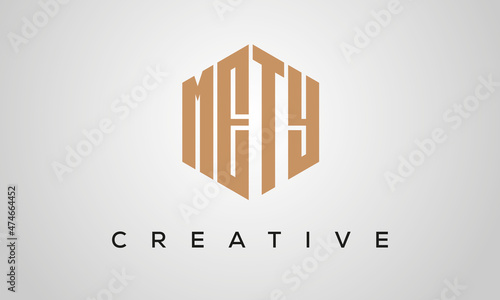 letters METY creative polygon hexagon logo victor template