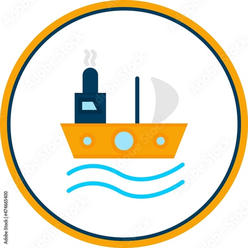Ship Flat Circle Vector Icon Design