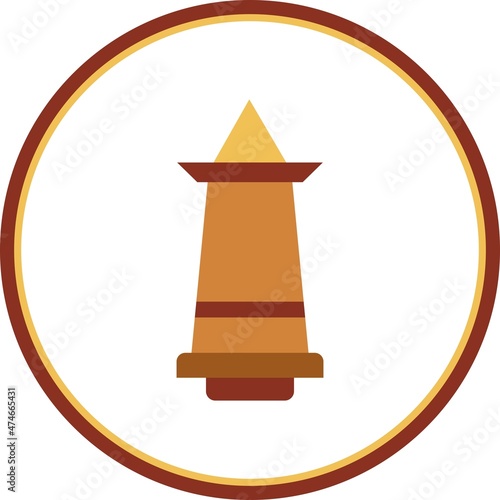Obelisk Flat Circle Vector Icon Design