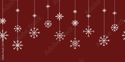 Beautiful hand drawn snowflakes seamless pattern, fragile winter background, great for textiles, banners, wallpaper, wrapping - vector design