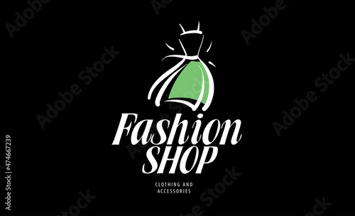 Vector drawn Fashion logo on a black background