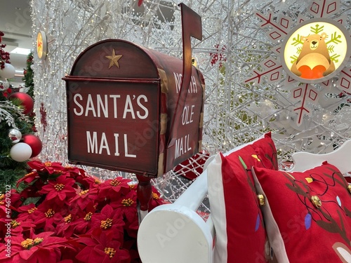 Letters for Santa mailbox in the Florida mall in Orlando Florida   photo