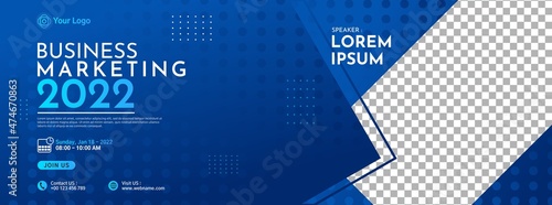 Creative corporate business banner template design for webinar, marketing, online class program, etc