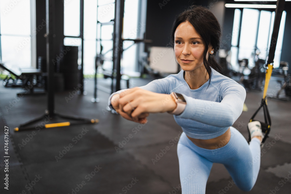 Woman Doing Squats Weighted Lunges Exercise For Butt Legs With