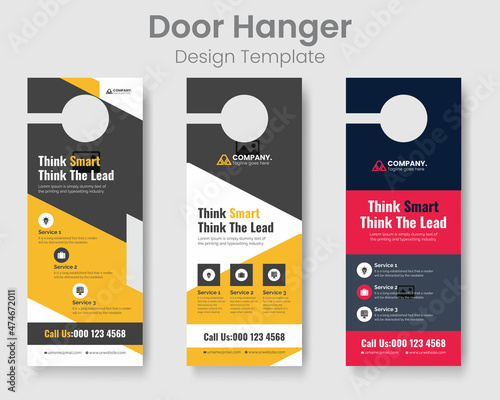 Corporate Business Door Hanger Layout Vector Premium Set