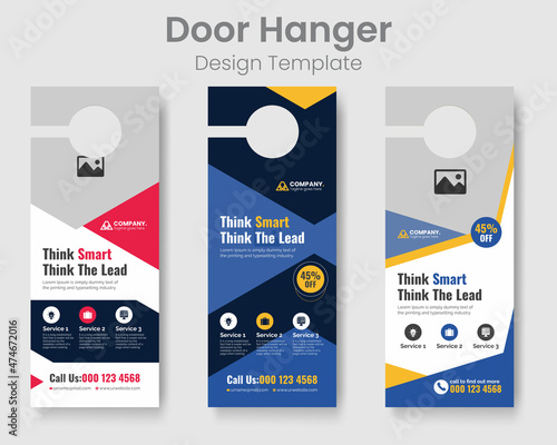 Corporate Business Door Hanger Layout Vector Premium Set