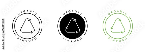 100 percent organic. Organic icon. Organic bio pharmacy and natural skincare cosmetic product package logo design template. Vector