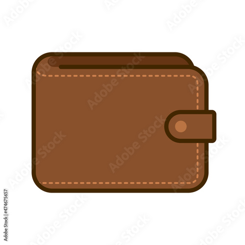 mens leather wallet vector illustration bifold gents purse Flat design style Logo Icon Clipart