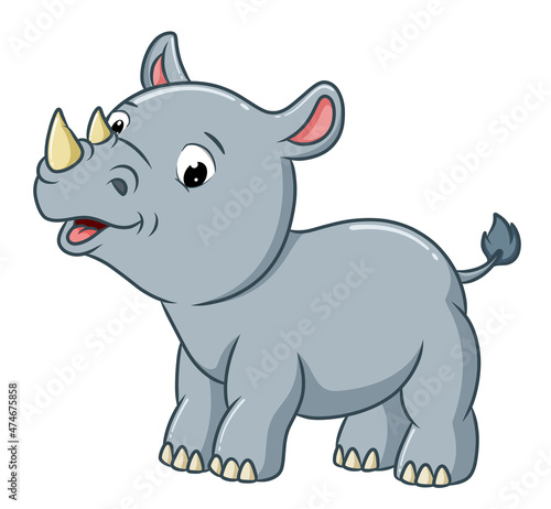 The cute baby rhino with the excited expression