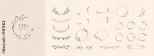 Foto Set of elegant floral logo elements