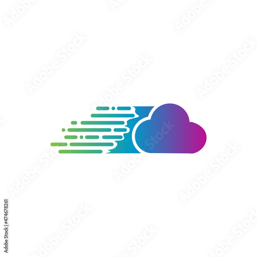 cloud logo creative design template elements fast cloud concept